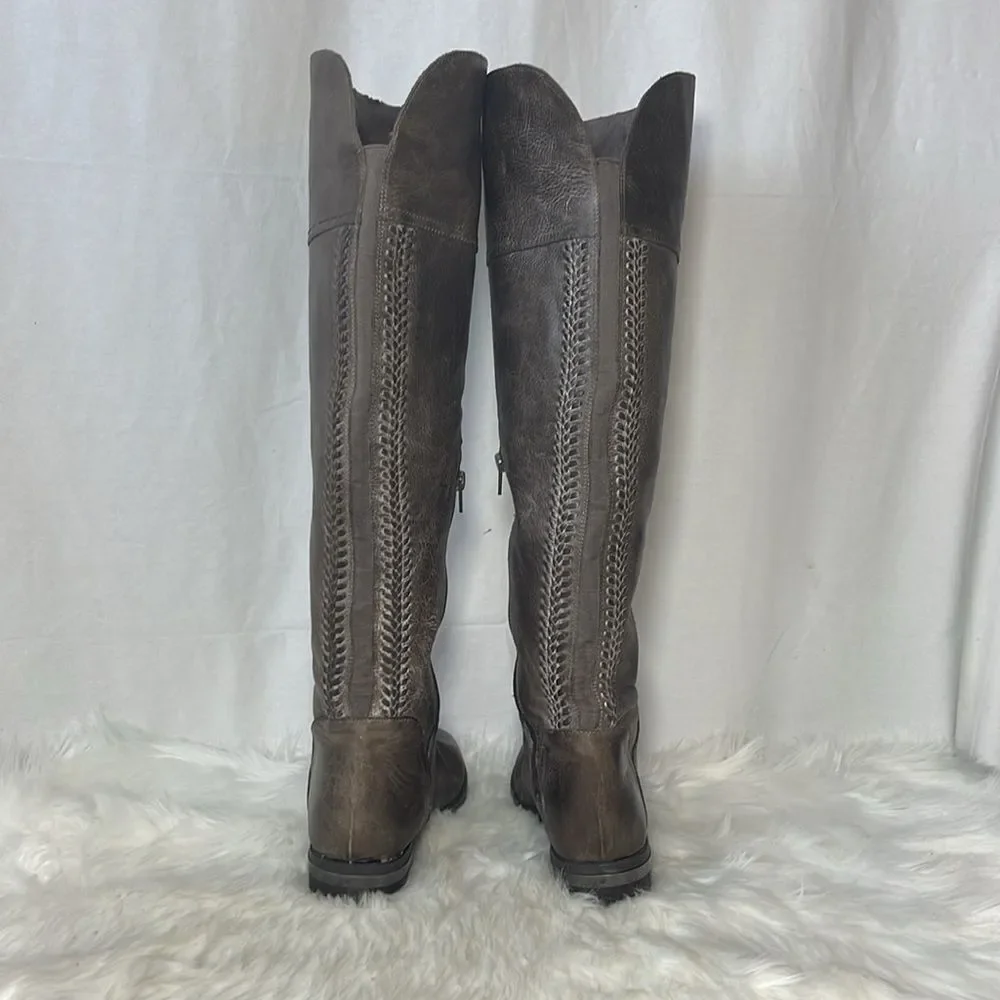 Vince Camuto Pedra Grey‎ Leather Over The Knee Riding Boots Sz 9